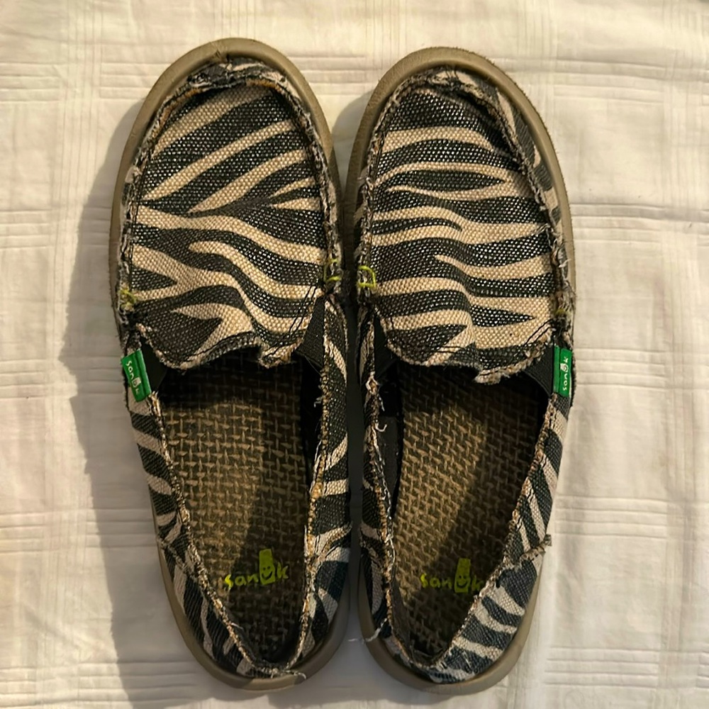 Sanuk Zebra Slip on Shoes
